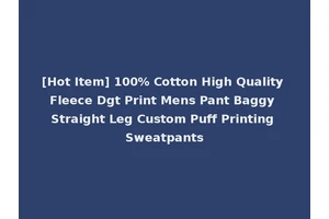 [Hot Item] 100% Cotton High Quality Fleece Dgt Print Mens Pant Baggy Straight Leg Custom Puff Printing Sweatpants