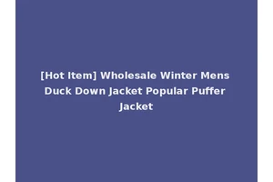 [Hot Item] Wholesale Winter Mens Duck Down Jacket Popular Puffer Jacket