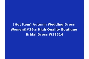 [Hot Item] Autumn Wedding Dress Women's High Quality Boutique Bridal Dress W18514