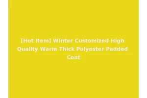 [Hot Item] Winter Customized High Quality Warm Thick Polyester Padded Coat