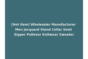 [Hot Item] Wholesaler Manufacturer Men Jacquard Stand Collar Semi Zipper Pullover Knitwear Sweater