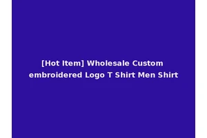 [Hot Item] Wholesale Custom embroidered Logo T Shirt Men Shirt