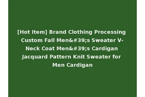 [Hot Item] Brand Clothing Processing Custom Fall Men's Sweater V-Neck Coat Men's Cardigan Jacquard Pattern Knit Sweater for Men Cardigan