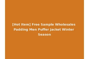 [Hot Item] Free Sample Wholesales Padding Men Puffer Jacket Winter Season