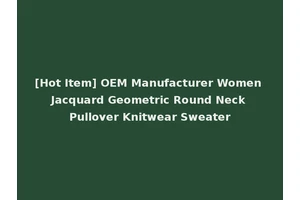 [Hot Item] OEM Manufacturer Women Jacquard Geometric Round Neck Pullover Knitwear Sweater
