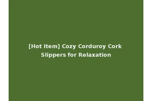 [Hot Item] Cozy Corduroy Cork Slippers for Relaxation