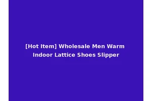 [Hot Item] Wholesale Men Warm Indoor Lattice Shoes Slipper