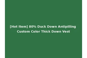 [Hot Item] 80% Duck Down Antipilling Custom Color Thick Down Vest