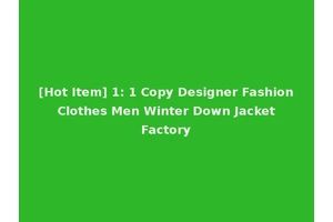 [Hot Item] 1: 1 Copy Designer Fashion Clothes Men Winter Down Jacket Factory