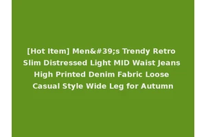 [Hot Item] Men's Trendy Retro Slim Distressed Light MID Waist Jeans High Printed Denim Fabric Loose Casual Style Wide Leg for Autumn