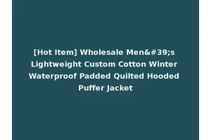 [Hot Item] Wholesale Men's Lightweight Custom Cotton Winter Waterproof Padded Quilted Hooded Puffer Jacket