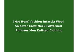 [Hot Item] fashion Intarsia Wool Sweater Crew Neck Patterned Pullover Men Knitted Clothing