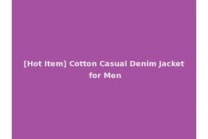 [Hot Item] Cotton Casual Denim Jacket for Men