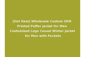 [Hot Item] Wholesale Custom OEM Printed Puffer Jacket for Men Customized Logo Casual Winter Jacket for Men with Pockets
