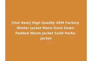 [Hot Item] High Quality OEM Factory Winter Jacket Mens Duck Down Padded Warm Jacket Solid Parka Jacket