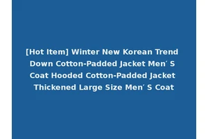 [Hot Item] Winter New Korean Trend Down Cotton-Padded Jacket Men′ S Coat Hooded Cotton-Padded Jacket Thickened Large Size Men′ S Coat