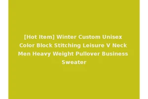 [Hot Item] Winter Custom Unisex Color Block Stitching Leisure V Neck Men Heavy Weight Pullover Business Sweater