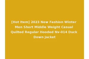 [Hot Item] 2023 New Fashion Winter Men Short Middle Weight Casual Quilted Regular Hooded Nv-014 Duck Down Jacket