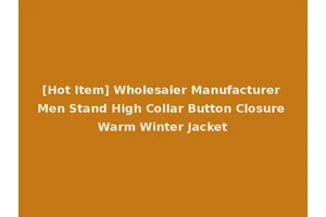 [Hot Item] Wholesaler Manufacturer Men Stand High Collar Button Closure Warm Winter Jacket