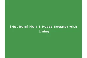 [Hot Item] Men′ S Heavy Sweater with Lining