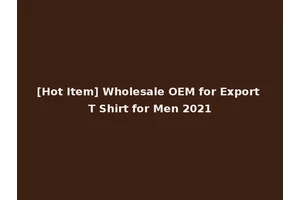 [Hot Item] Wholesale OEM for Export T Shirt for Men 2021