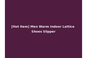 [Hot Item] Men Warm Indoor Lattice Shoes Slipper