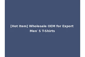 [Hot Item] Wholesale OEM for Export Men′ S T-Shirts