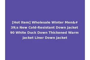[Hot Item] Wholesale Winter Men's New Cold-Resistant Down Jacket 90 White Duck Down Thickened Warm Jacket Liner Down Jacket