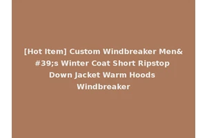 [Hot Item] Custom Windbreaker Men's Winter Coat Short Ripstop Down Jacket Warm Hoods Windbreaker