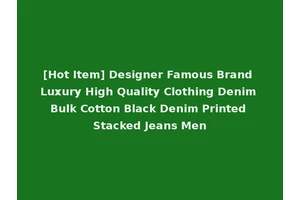 [Hot Item] Designer Famous Brand Luxury High Quality Clothing Denim Bulk Cotton Black Denim Printed Stacked Jeans Men