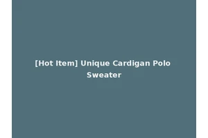 [Hot Item] Unique Cardigan Polo Sweater