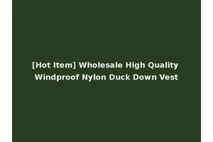 [Hot Item] Wholesale High Quality Windproof Nylon Duck Down Vest