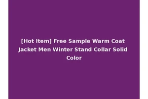 [Hot Item] Free Sample Warm Coat Jacket Men Winter Stand Collar Solid Color