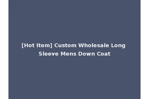 [Hot Item] Custom Wholesale Long Sleeve Mens Down Coat