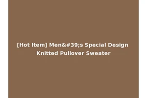 [Hot Item] Men's Special Design Knitted Pullover Sweater
