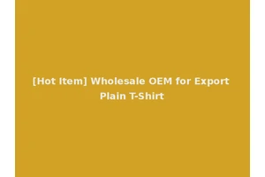 [Hot Item] Wholesale OEM for Export Plain T-Shirt