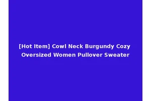 [Hot Item] Cowl Neck Burgundy Cozy Oversized Women Pullover Sweater