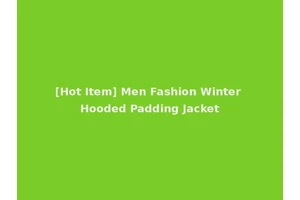 [Hot Item] Men Fashion Winter Hooded Padding Jacket
