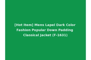 [Hot Item] Mens Lapel Dark Color Fashion Popular Down Padding Classical Jacket (F-1631)