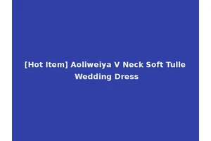 [Hot Item] Aoliweiya V Neck Soft Tulle Wedding Dress