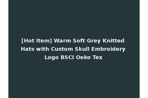 [Hot Item] Warm Soft Grey Knitted Hats with Custom Skull Embroidery Logo BSCI Oeko Tex