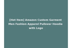 [Hot Item] Amazon Custom Garment Men Fashion Apparel Pullover Hoodie with Logo
