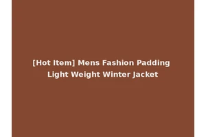 [Hot Item] Mens Fashion Padding Light Weight Winter Jacket