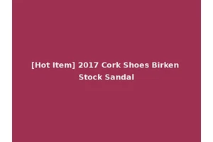 [Hot Item] 2017 Cork Shoes Birken Stock Sandal