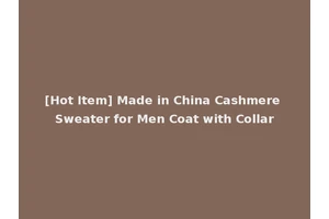 [Hot Item] Made in China Cashmere Sweater for Men Coat with Collar