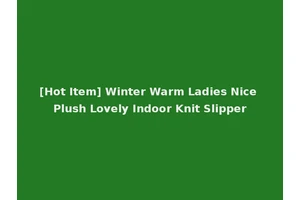 [Hot Item] Winter Warm Ladies Nice Plush Lovely Indoor Knit Slipper