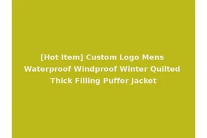 [Hot Item] Custom Logo Mens Waterproof Windproof Winter Quilted Thick Filling Puffer Jacket