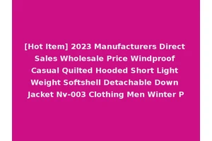 [Hot Item] 2023 Manufacturers Direct Sales Wholesale Price Windproof Casual Quilted Hooded Short Light Weight Softshell Detachable Down Jacket Nv-003 Clothing Men Winter P