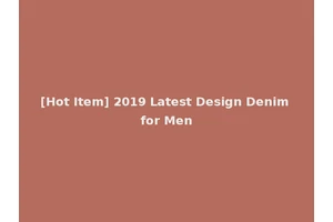 [Hot Item] 2019 Latest Design Denim for Men