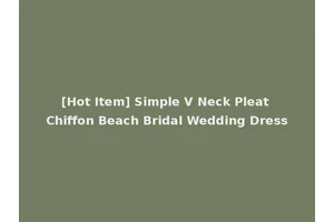 [Hot Item] Simple V Neck Pleat Chiffon Beach Bridal Wedding Dress